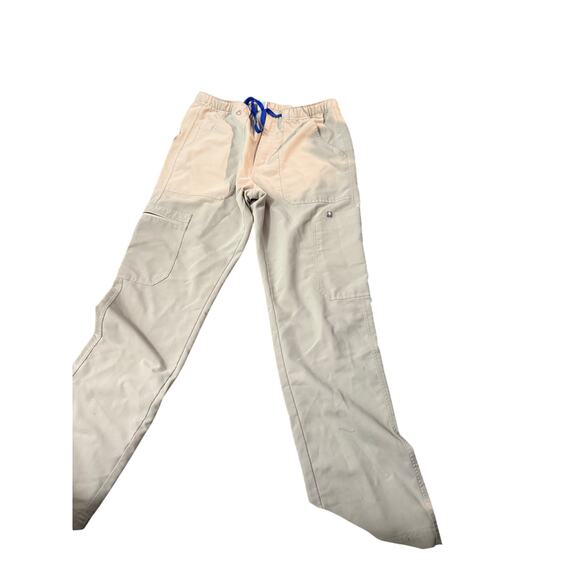 FIGS Gray  Scrub Cairo Cargo Pants, Men’s M with blue waist tie - Picture 2 of 4